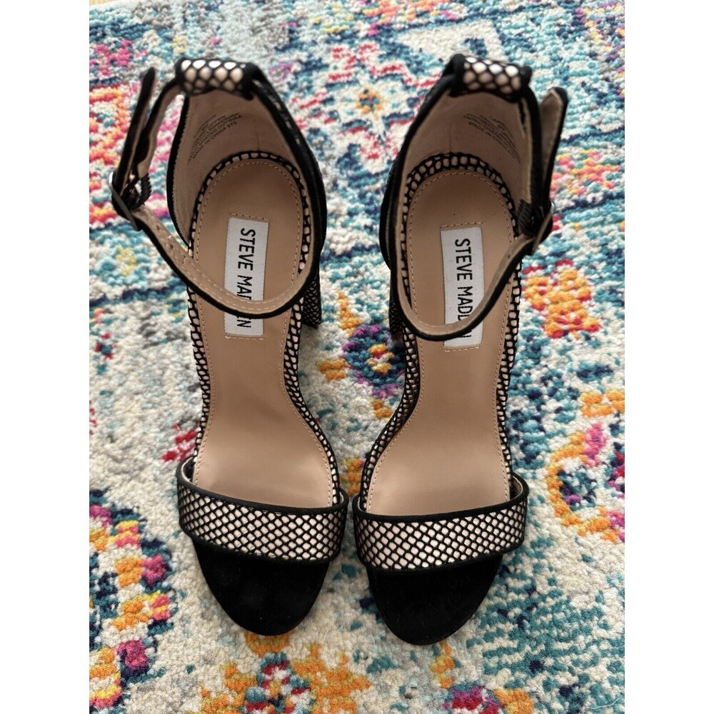 Steve Madden Carrson Black Mesh Heels‎ Size 6